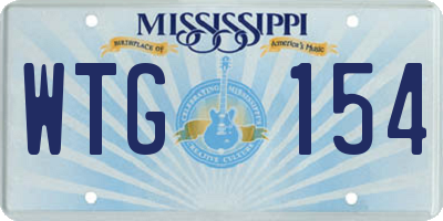 MS license plate WTG154