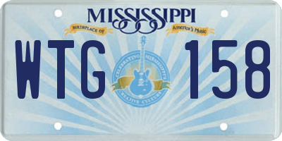 MS license plate WTG158
