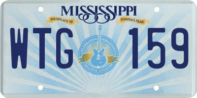 MS license plate WTG159