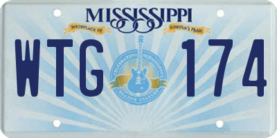 MS license plate WTG174