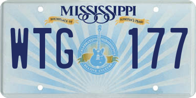 MS license plate WTG177