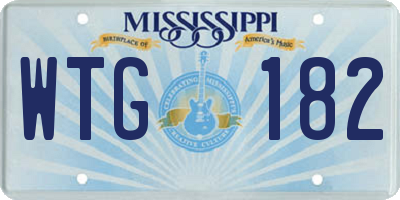 MS license plate WTG182