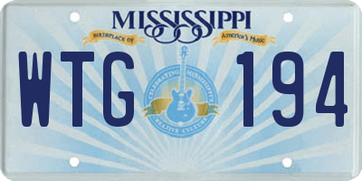 MS license plate WTG194