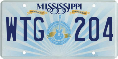 MS license plate WTG204