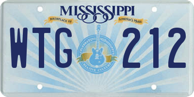 MS license plate WTG212