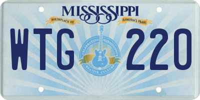 MS license plate WTG220