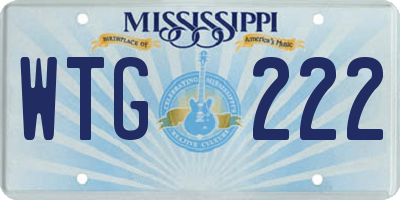 MS license plate WTG222