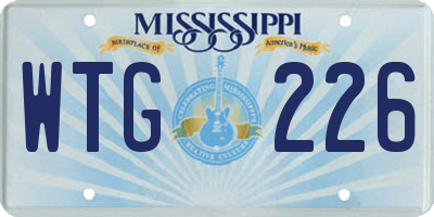 MS license plate WTG226
