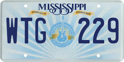 MS license plate WTG229