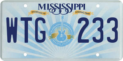 MS license plate WTG233