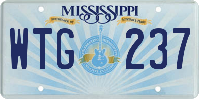 MS license plate WTG237