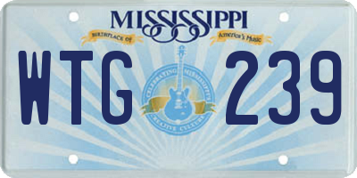 MS license plate WTG239