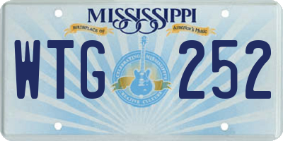 MS license plate WTG252