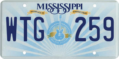 MS license plate WTG259