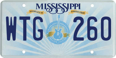 MS license plate WTG260