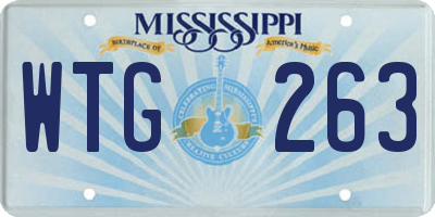 MS license plate WTG263