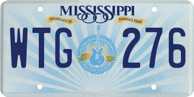 MS license plate WTG276