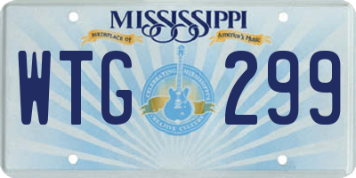 MS license plate WTG299