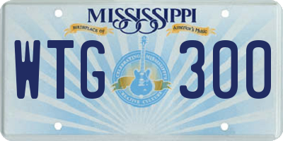 MS license plate WTG300