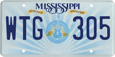 MS license plate WTG305