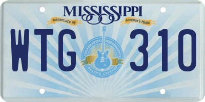 MS license plate WTG310