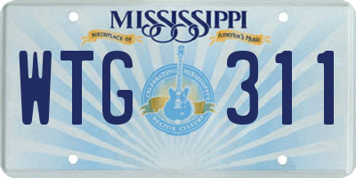 MS license plate WTG311
