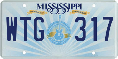 MS license plate WTG317