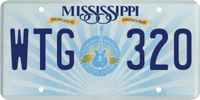 MS license plate WTG320