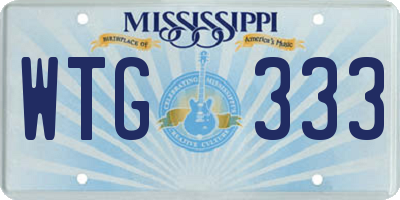 MS license plate WTG333