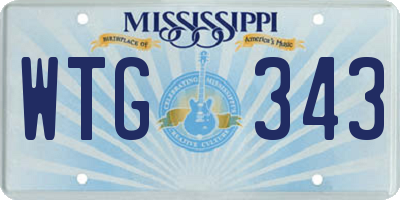 MS license plate WTG343