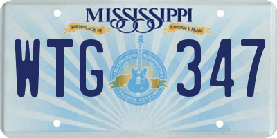 MS license plate WTG347