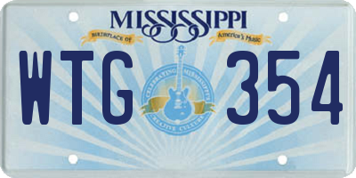 MS license plate WTG354