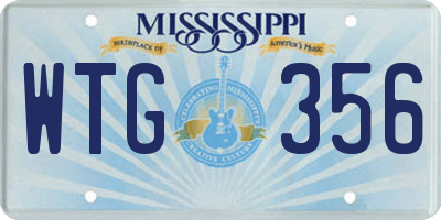MS license plate WTG356