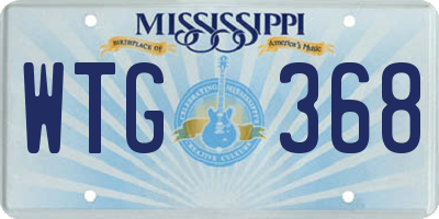 MS license plate WTG368