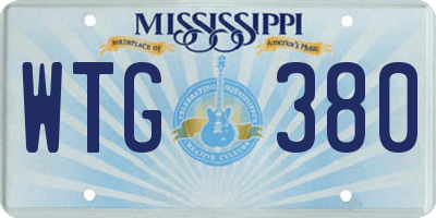 MS license plate WTG380