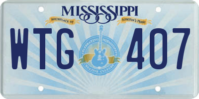 MS license plate WTG407