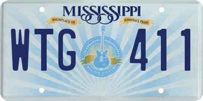 MS license plate WTG411