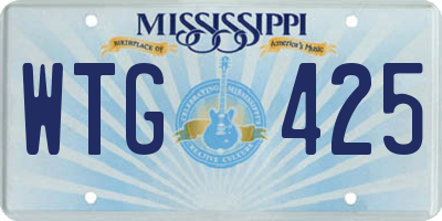 MS license plate WTG425