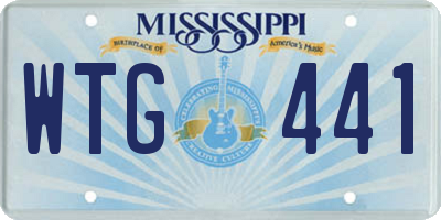 MS license plate WTG441