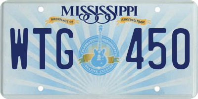 MS license plate WTG450