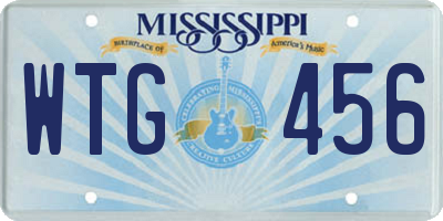 MS license plate WTG456