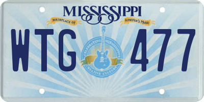 MS license plate WTG477