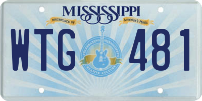 MS license plate WTG481