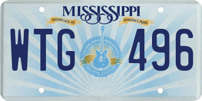 MS license plate WTG496