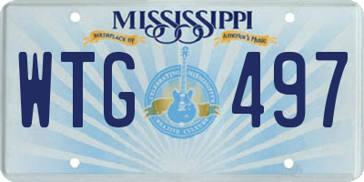 MS license plate WTG497
