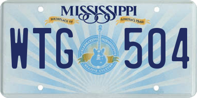 MS license plate WTG504