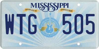 MS license plate WTG505