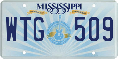 MS license plate WTG509