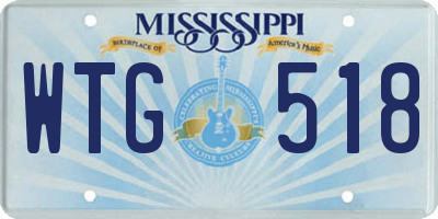 MS license plate WTG518