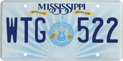 MS license plate WTG522